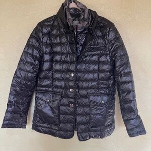 NEW ANORAK Duck Down - double up quilted black in black/black/camo - Size L-NWT